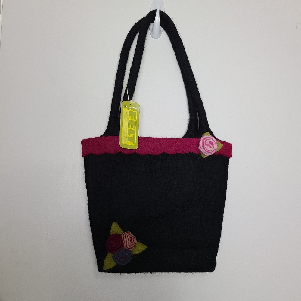 Echo Naturals Felted Bag Purse Flowers Fun